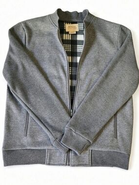 Boston Traders Men's Gray Plaid-Lined Bomber Jacket